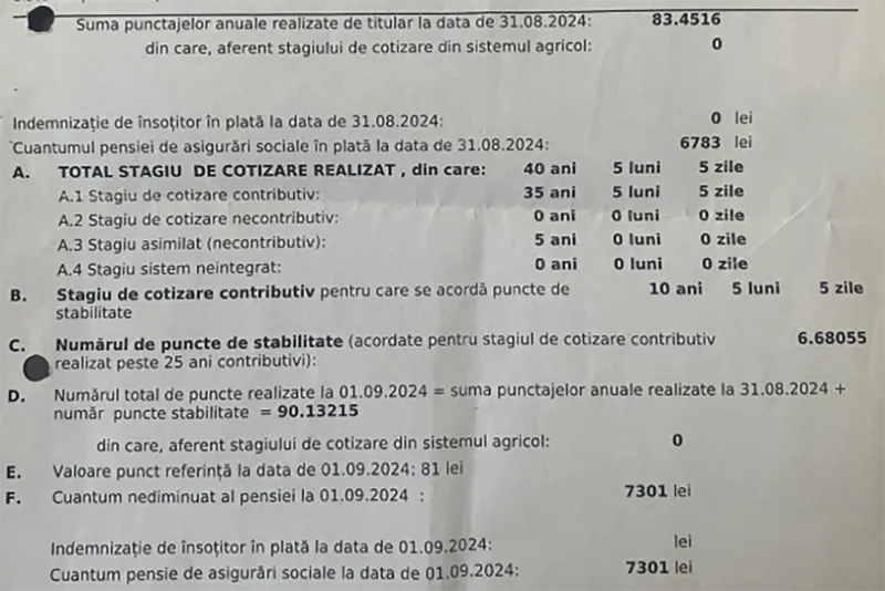 Decizie de recalculare - Foto: Facebook