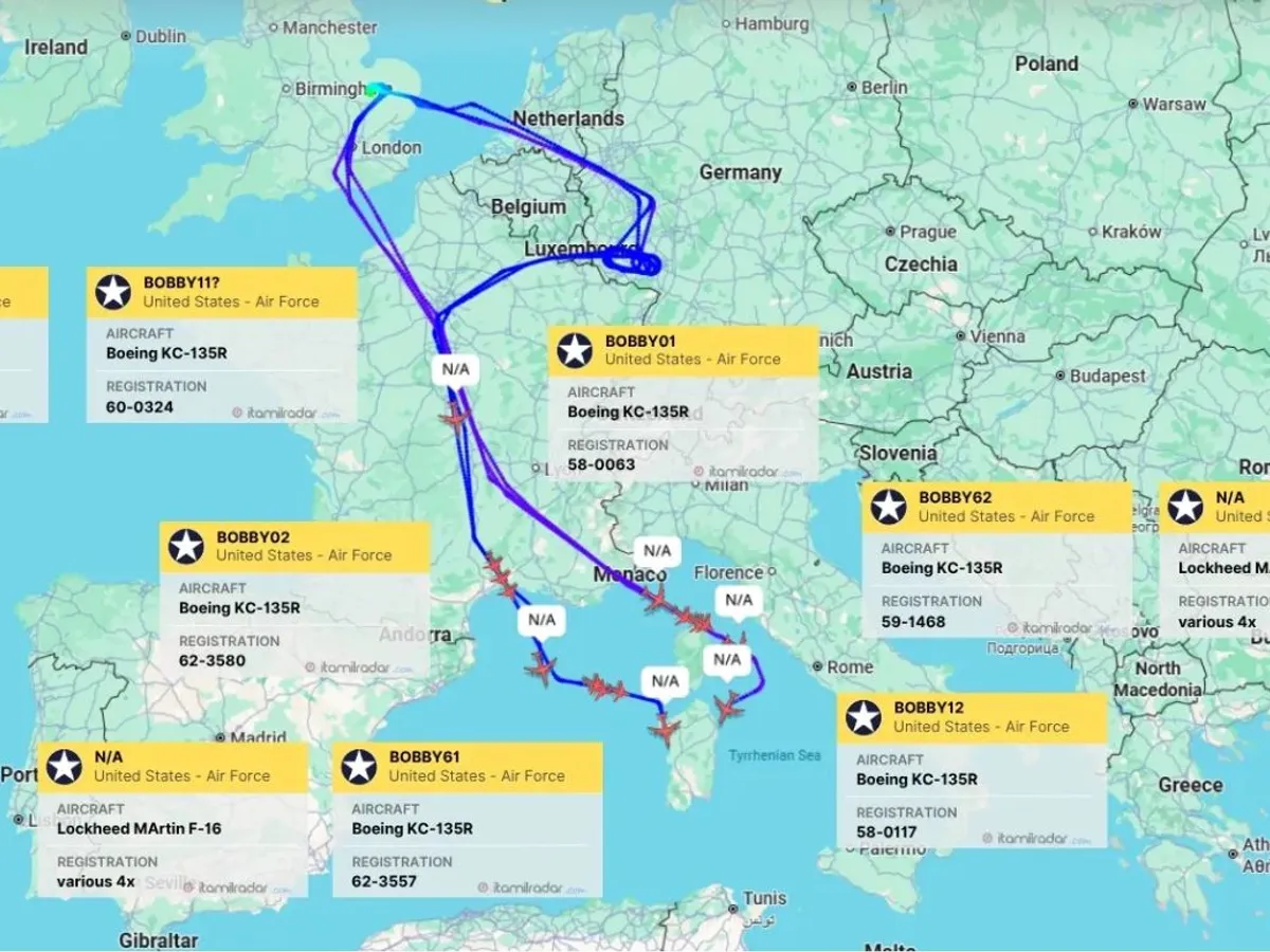 Redistribuire masivă a forțelor aeriene americane în Orientul Mijlociu - Foto: ItaMilRadar