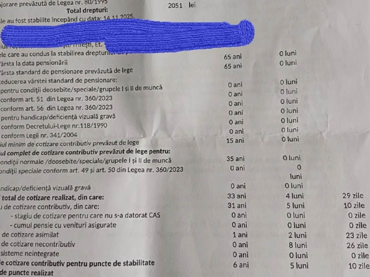 Decizie de pensionare - Foto: Casa de Pensii