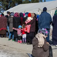 Refugiați într-o tabără grecească/FOTO: news.ro