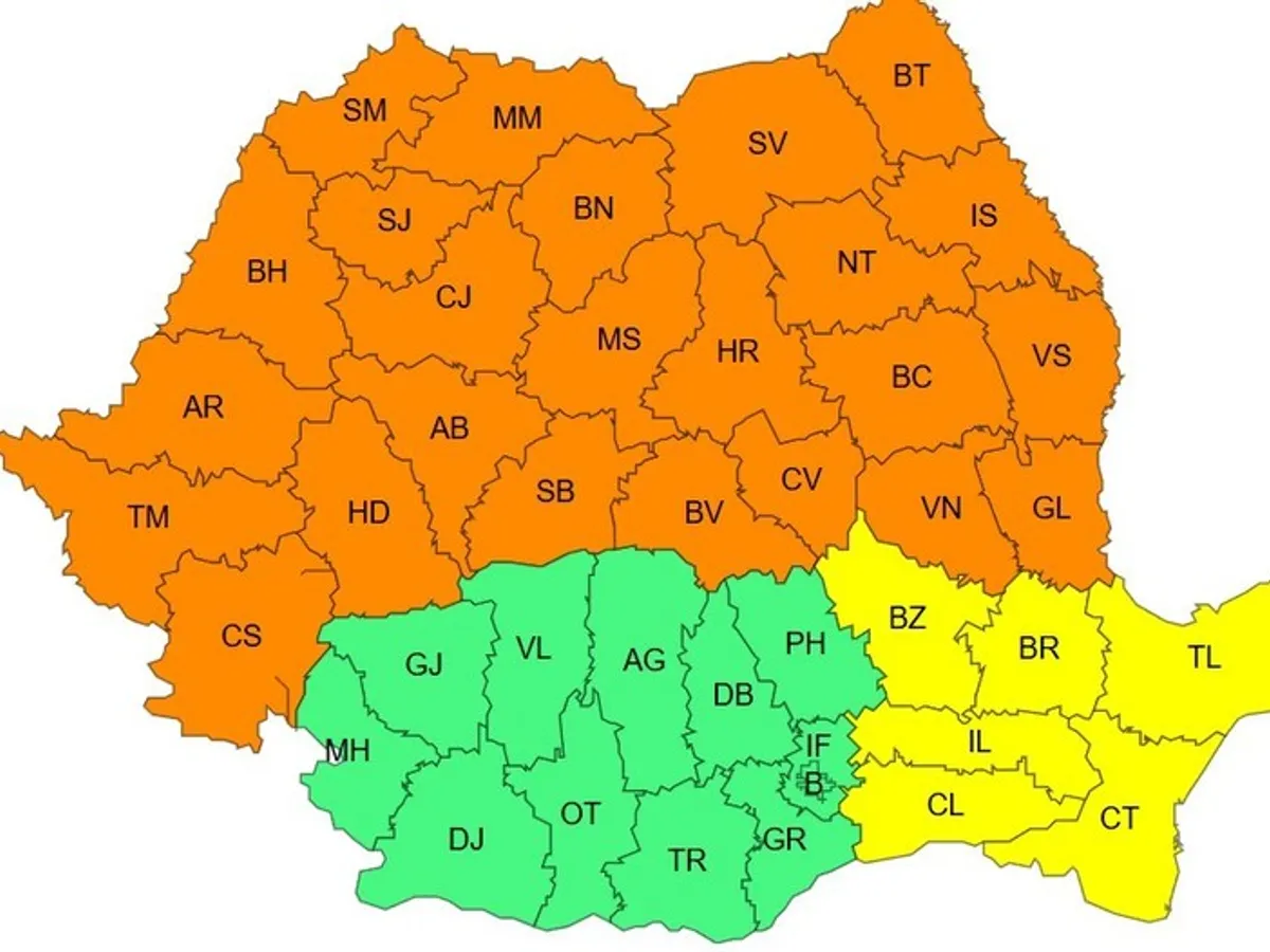 Hartă - Foto: ANM