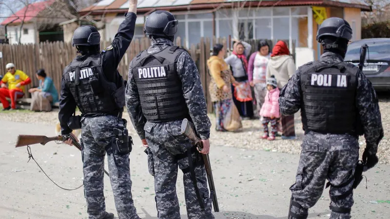 Botez cu bătaie la Măcin. Două clanuri de romi s-au luat „la omor” cu săbii, furci și topoare - FOTO: Inquam Photos / Raul Giuglea