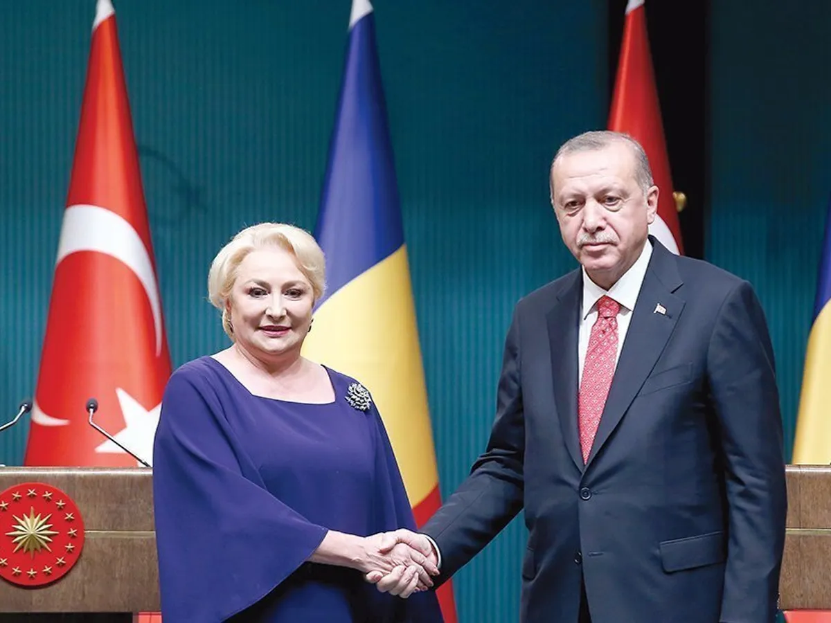 Viorica Dăncilă, alături de președintele Recep Tayyip Erdoğan, într-o vizită oficială în Turcia