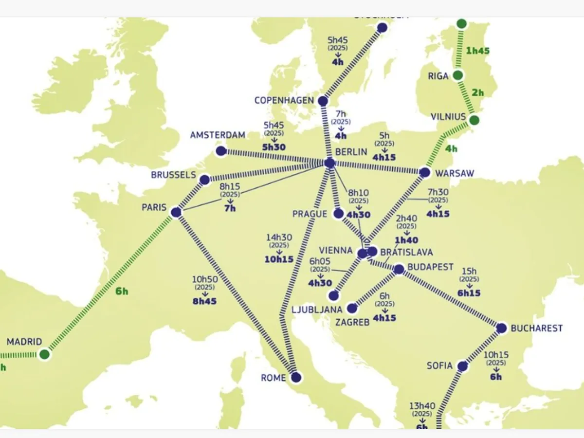 Harta căilor ferate modernizată din UE - Foto: UE