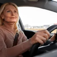 Pensionară conduce mașina - Foto: Freepik