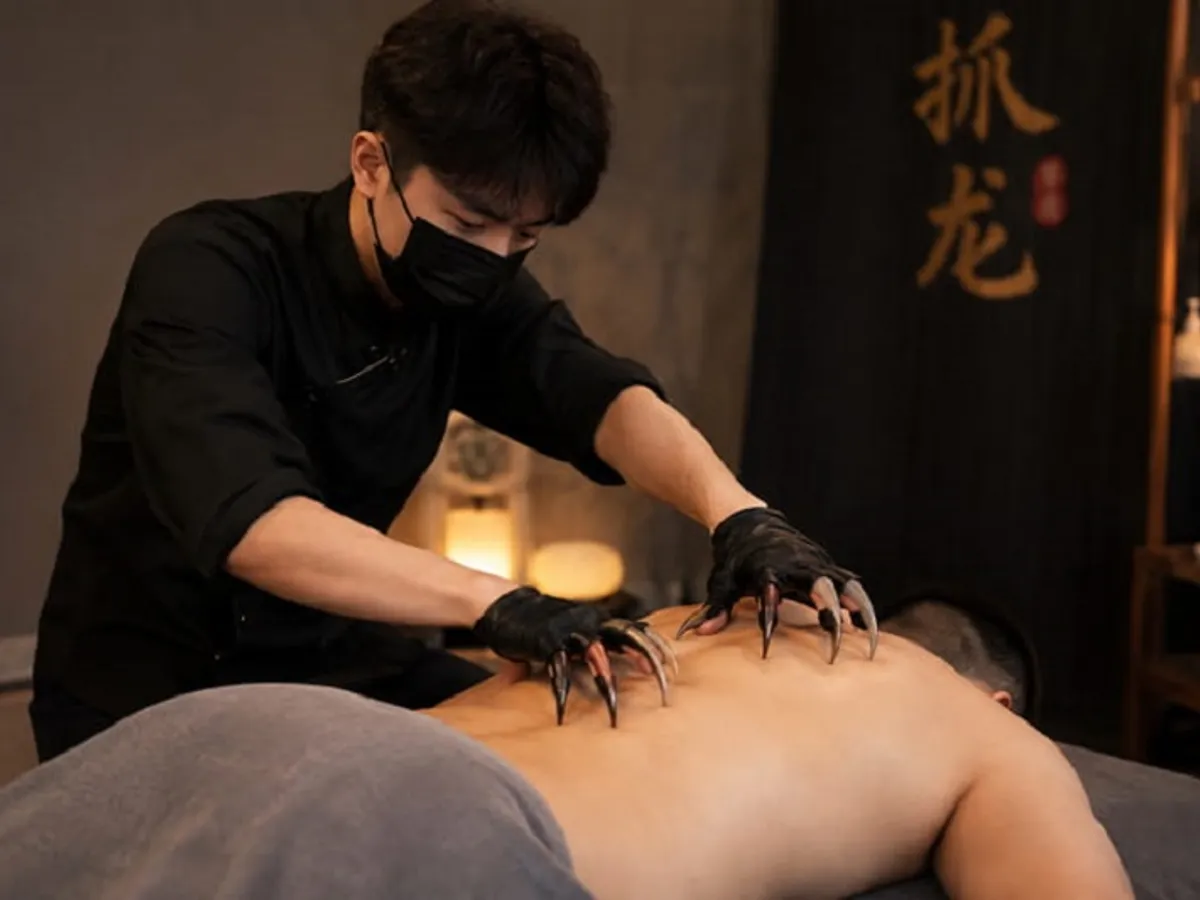 Ședință de zgâriat la salonul de relaxare - Foto: captură YouTube