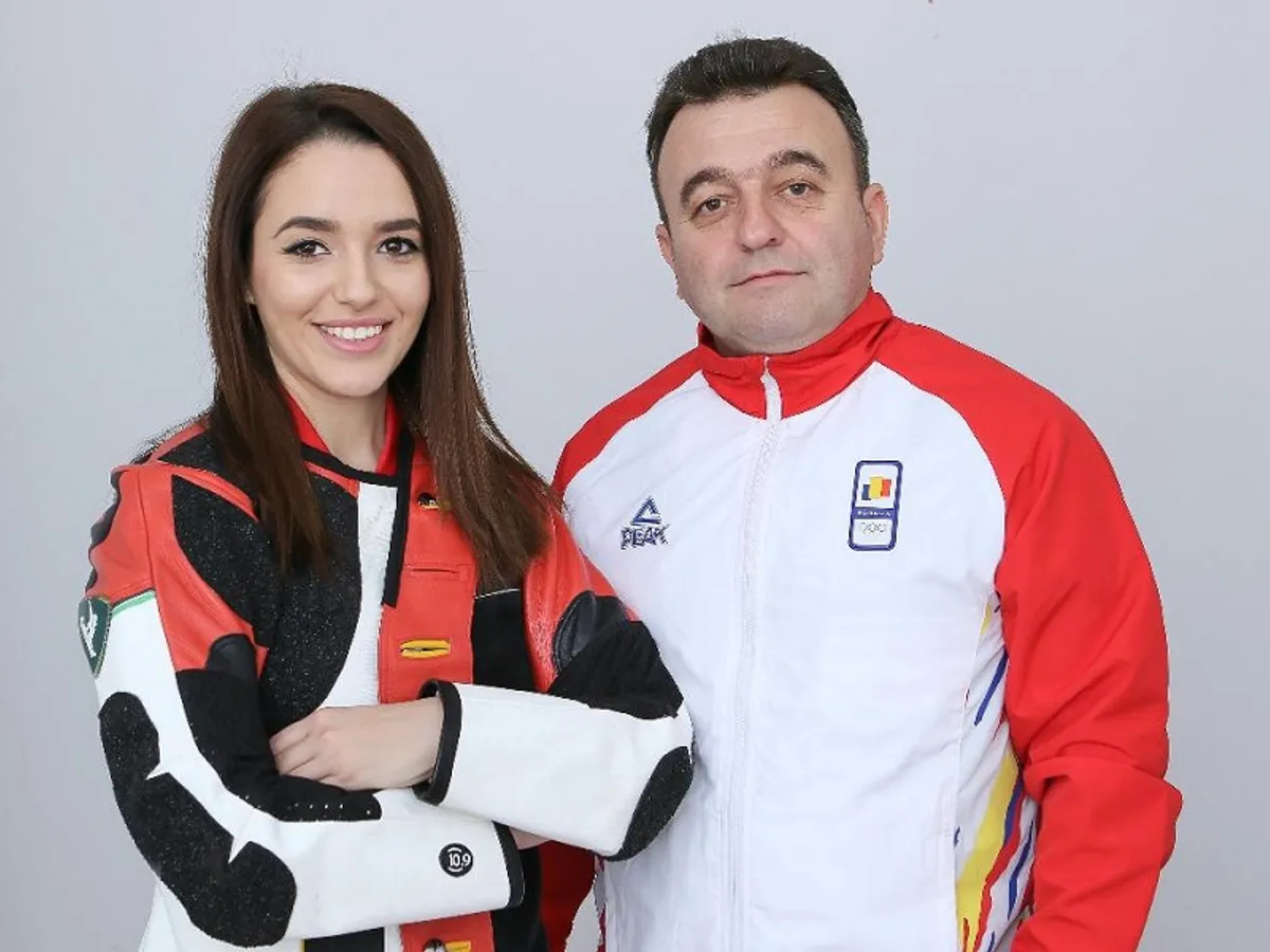 Laura Coman și antrenorul Marin Olimpiu