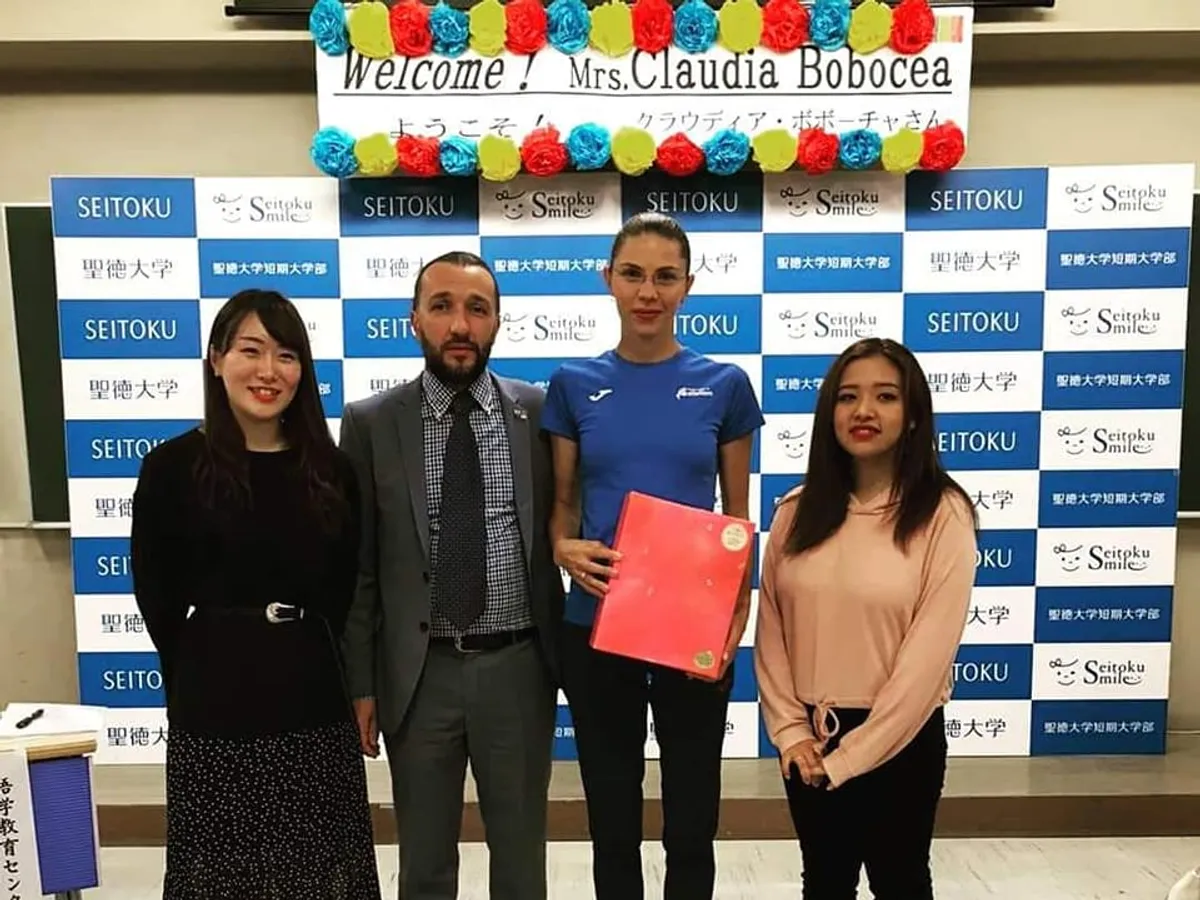 Împreună cu antrenorul Valentin Anghel, în Matsudo, Japonia Foto: Facebook Claudia Bobocea