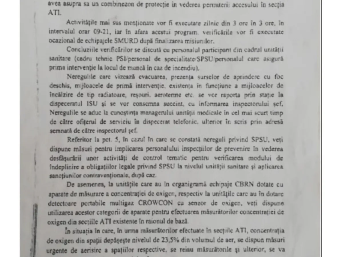 Fragment din Ordinul IGSU, publicat de Libertatea