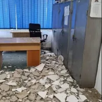 Tavanul secției de poliție din Pucioasa s-a prăbușit. / Foto: Sindicatul Europol, Facebook