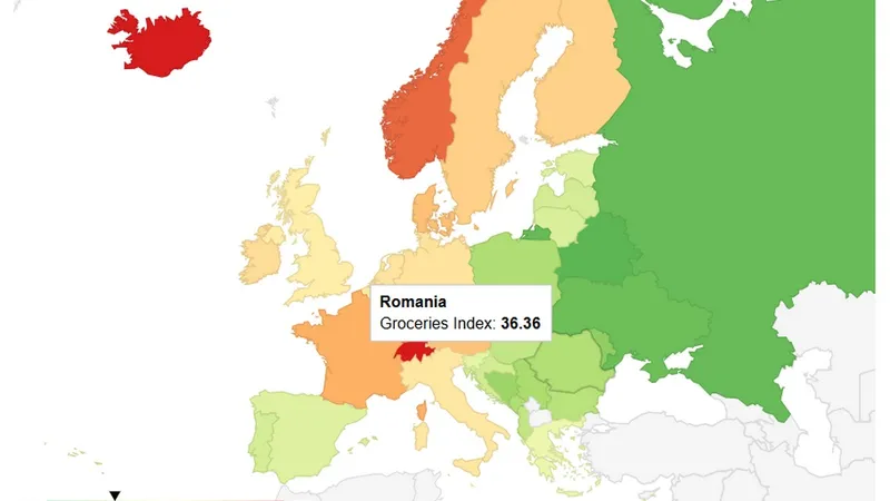Unde sunt prețuri mai mari în supermarket: România, Ungaria sau Bulgaria? Unde e viața mai bună? - Foto: numbeo.com