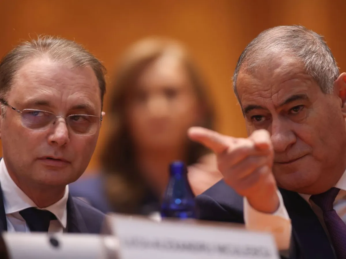 Premierul luca Niculescu şi vicepremierul Marian Neacşu (PSD) - Foto: INQUAM PHOTOS/George Călin