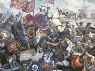Reprezentare artistică a lui Ștefan cel Mare în bătălie - Foto: arhiva