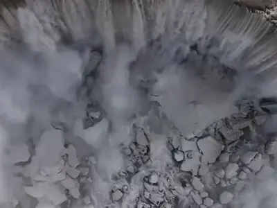 VIDEO Imagini fabuloase cu Cascada Niagara parţial îngheţată. Se întâmplă asta foarte rar - Foto: captură video Anadolu via CBS News