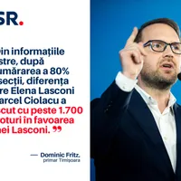 USR anunță: Diferența dintre Lasconi și Ciolacu a crescut cu 1.700 de voturi la 80% din renumărare: FOTO -Facebook USR(imagine cu rol ilustrativ)
