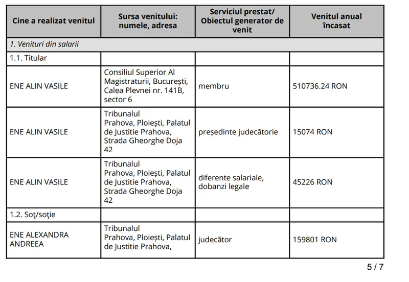 Averea judecătorului Ene - Foto: ANI