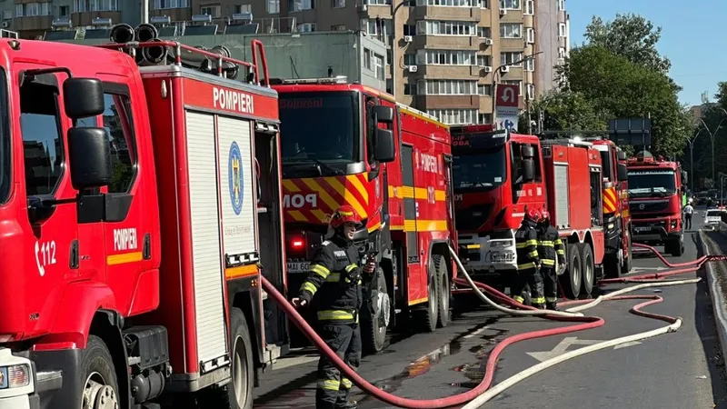 Incendiu în București pe șoseaua Virtuții - Foto: ISU B- IF