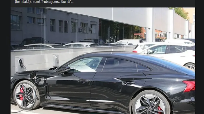 Registrul Auto Român face reclamă gratis la Audi RS e-tron GT. / Foto: captură ecran