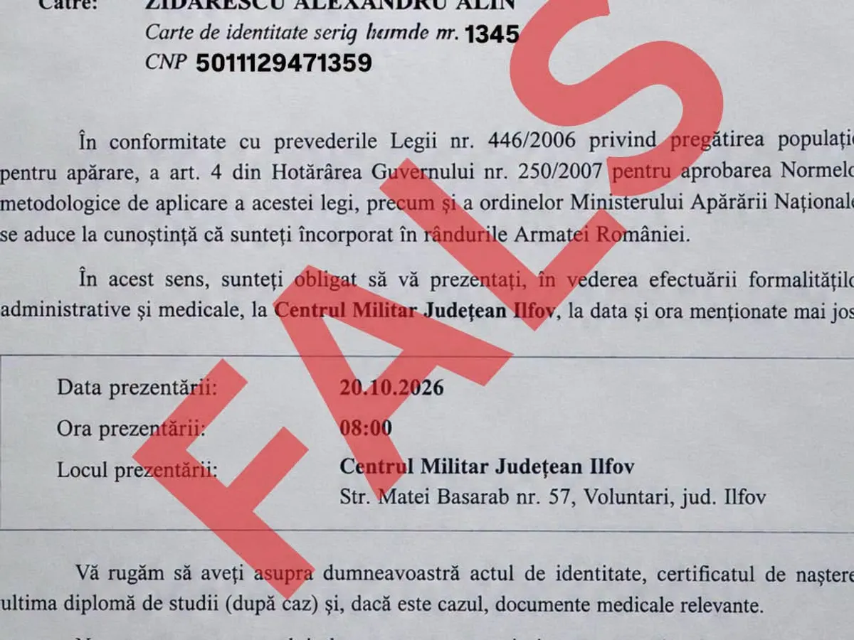 FAKE NEWS, pe rețelele sociale! MApN: „NU se fac niciun fel de încorporări în Armata României!” - Foto: Facebook / MApN