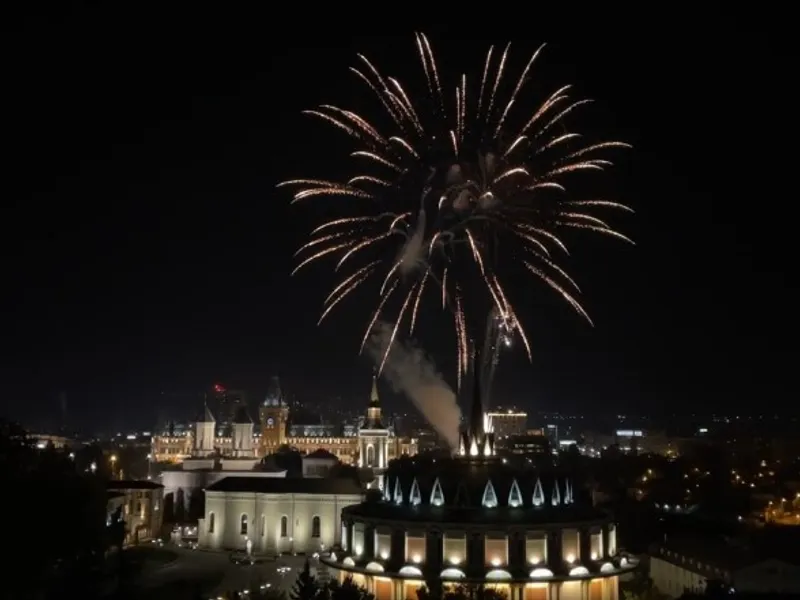 Primăria Iași a cheltuit mii de lei pe artificii, în condițiile în care spitalele nu mai au locuri pentru bolnavii Covid. FOTO: Captură video