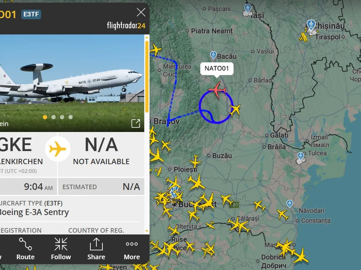 Avioanele de spionaj NATO au revenit în forță pe cerul Românei și peste Marea Negră. „Văd” pe o rază de 300 km