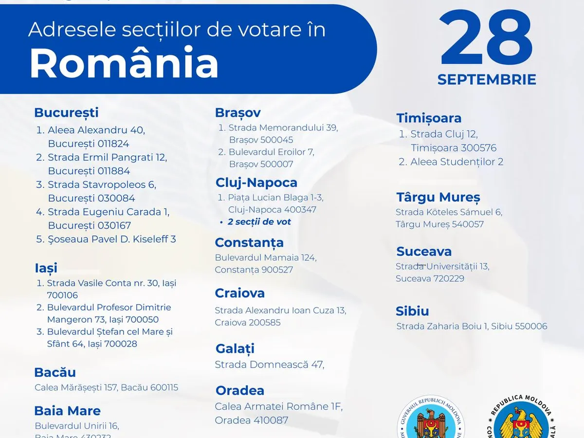 Secții de votare - Foto: Ambasada Republicii Moldova