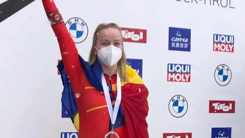 Georgeta Popescu a obținut medalia de argint în proba de monobob la Mondialele U23 de la Innsbruck./ Foto: eurosport.ro