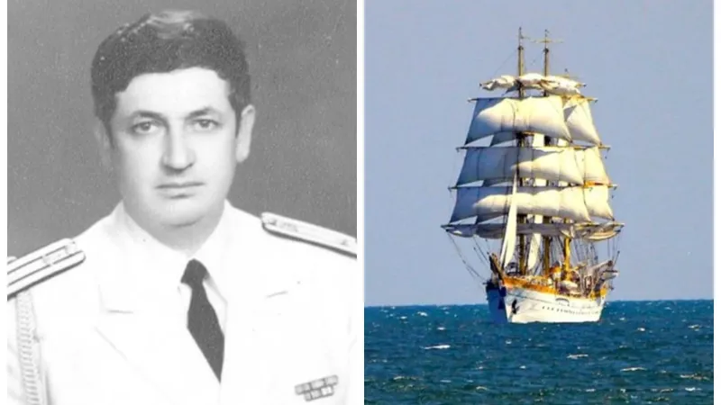 Comandantul navei-școală Mircea în marşul din SUA din 1976, Eugen Ispas, s-a stins din viață - Foto: Colaj/ Facebook