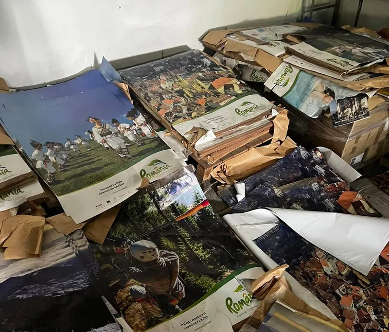 Mii de albume de promovare lăsate să putrezească - Foto: Facebook / Irinel Darău