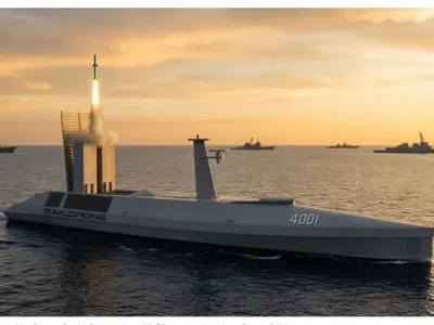 SUA arată drona maritimă Spectre echipată cu rachete de croazieră Tomahawk - Foto: Saildrone