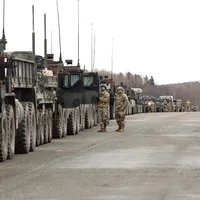 Un regiment al armatei SUA la plecarea din Germania către România pentru a întări flancul estic al NATO în urma amenințării rusești - Foto: Getty Images