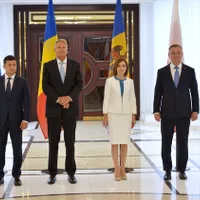 Zelenski, Klaus Werner Iohannis, Maia Sandu și președintele polonez Andrzej Duda la Chișinău-Foto: Profimedia Images