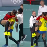 Handbalista Tamires Morena de Araujo și-a dus în brațe adversara accidentată - Foto: captură Instagram