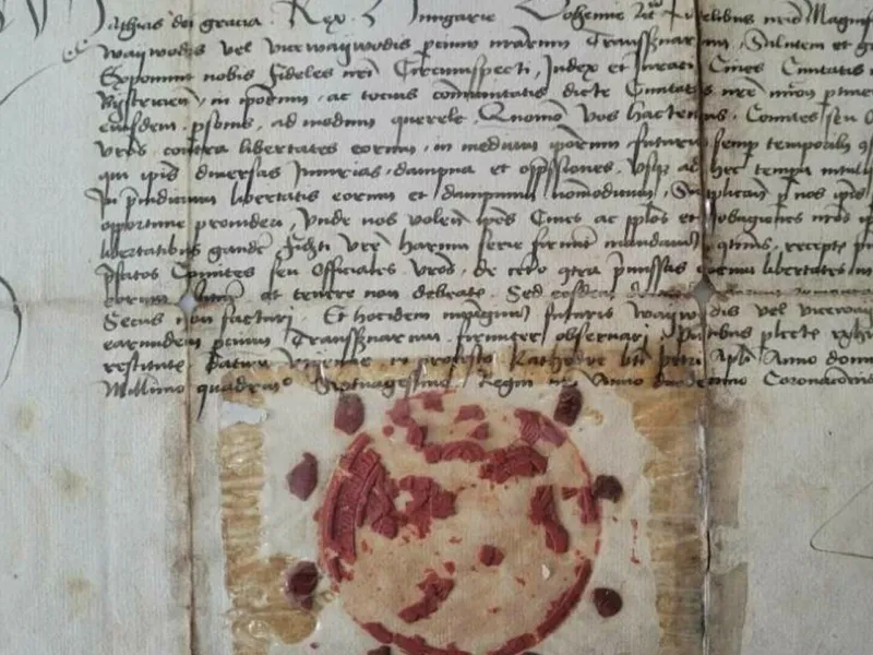 Regele Ungariei a semnat un document acum 130 ani. A fost găsit de curând în Bistrița-Năsăud Foto: bistriteanul.ro