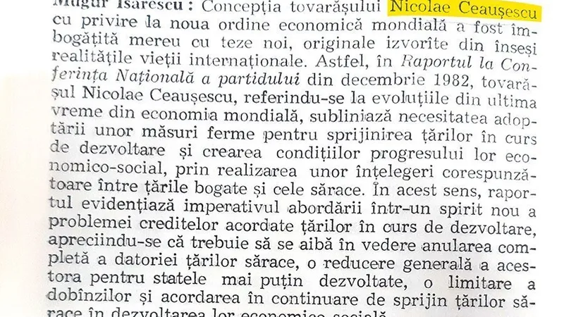 Mugur Isărescu și-a însușit perspectiva economică a fostului dictator