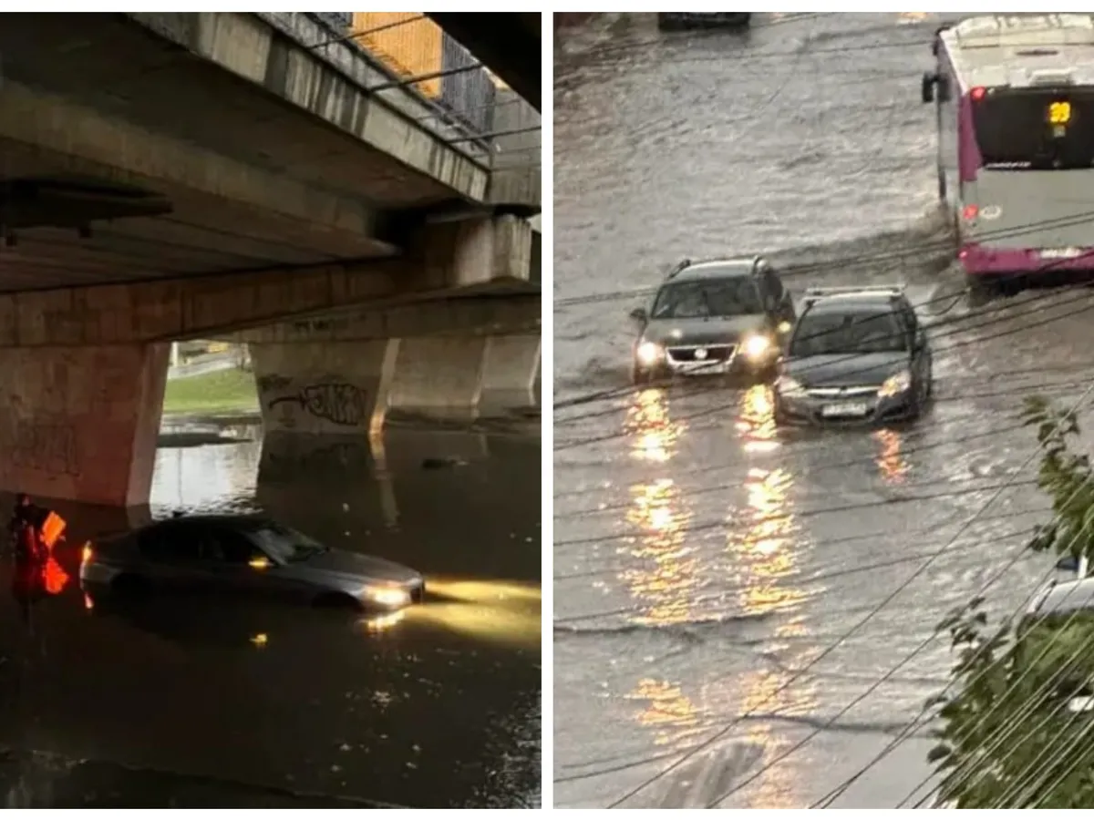 Prăpăd în nord-vestul României după codul roșu de furtuni. Gara unui mare oraș, blocată complet - Foto: Facebook/ Colaj/ Imagine cu caracter ilustrativ