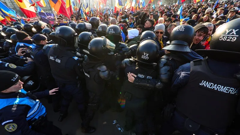 Susținătorii lui Călin Georgescu protestează în București. Jandarmeria a luat măsuri speciale - Foto: Profimedia Images
