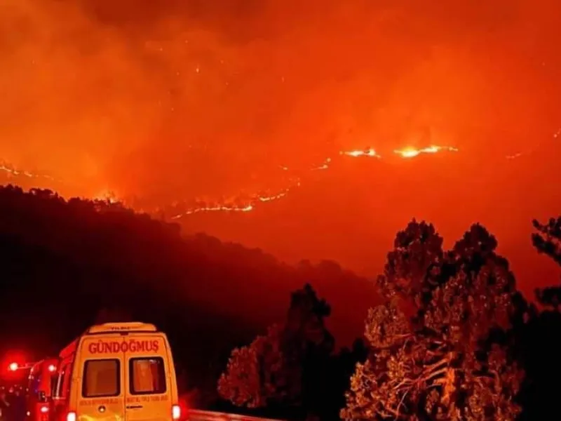 Mii de turiști au fost evacuați din calea flăcărilor. FOTO: Facebook