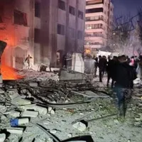 Atac cu rachetă în centrul Damascului/Foto: captură video