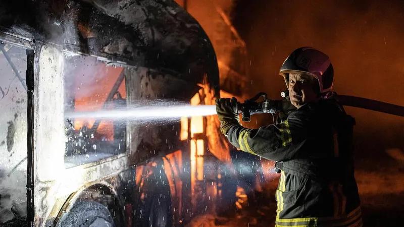 Incendiu în Ucraina - Foto: Facebook/ Volodimir Zelenski