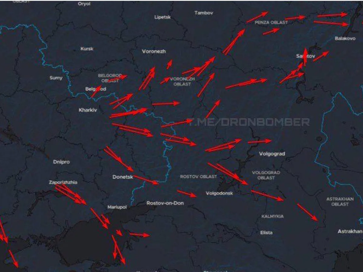 Harta atacurilor ucrainene în Rusia - Foto: X/ @tweet4Anna_NAFO