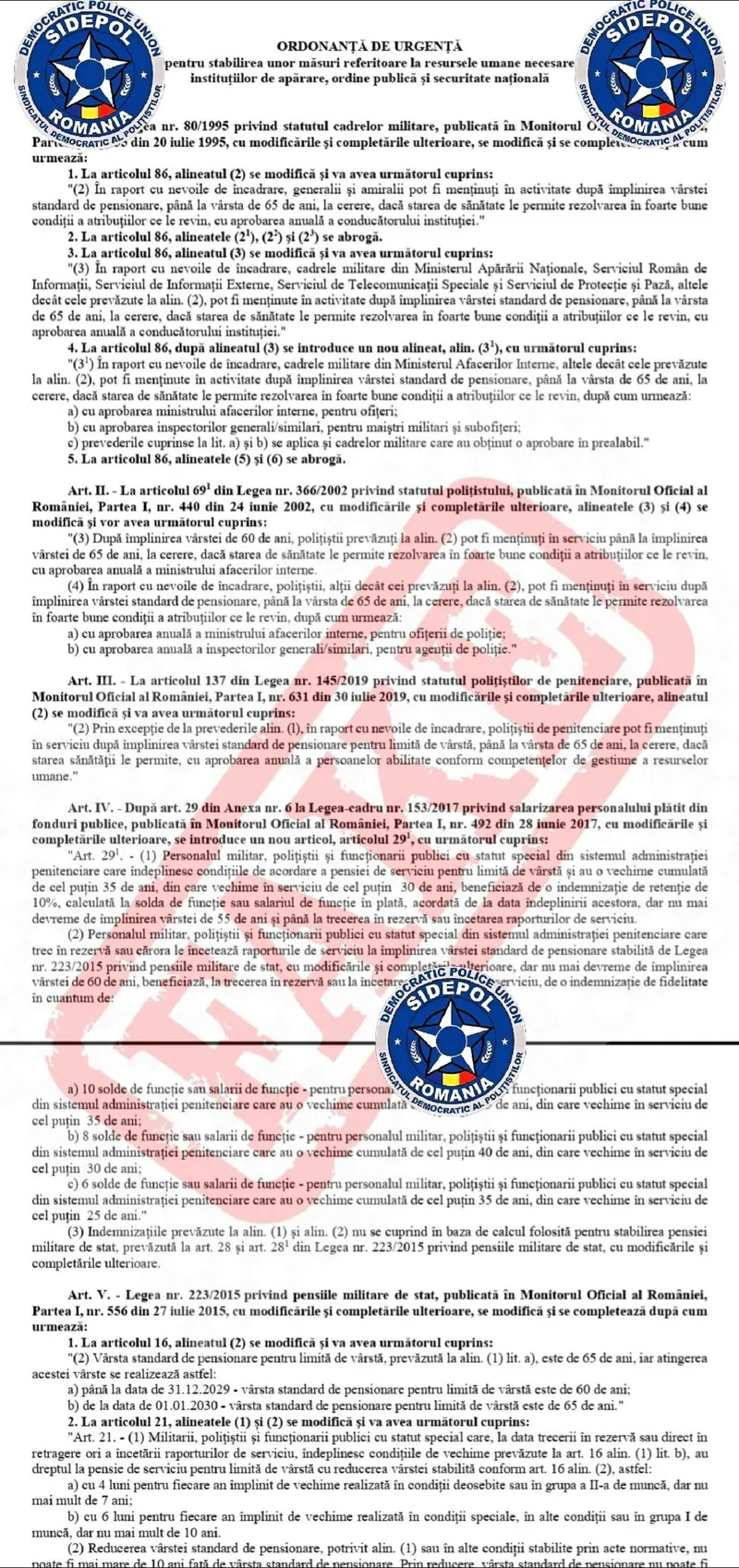 Ordonanța de Urgență care e un fals - Foto: FB