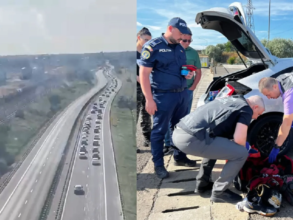 Pe drumul dinspre mare s-a mers bară la bară. Poliția a găsit droguri Foto: Poliția Română