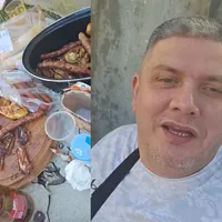 Interlopul Mircea Nebunu, la grătar, zice că nu l-a bătut nimeni în Italia Foto: Facebook