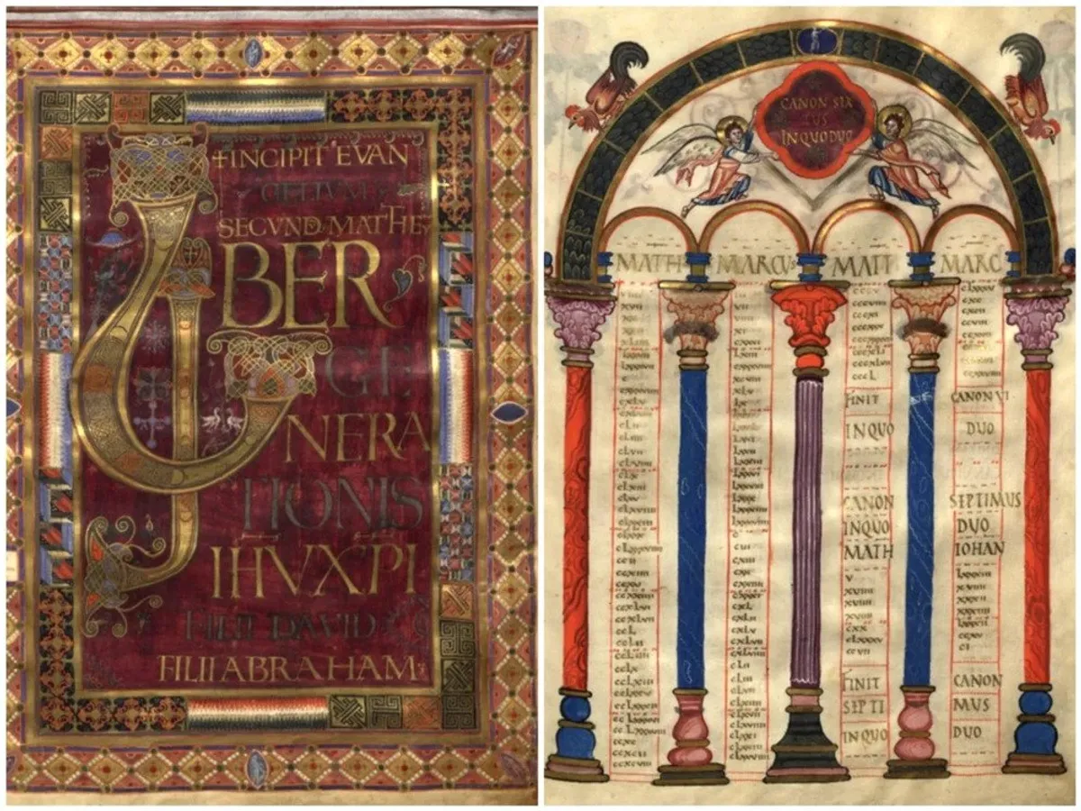 Pagini ale manuscrisului Codex Aureus - Foto: Biblioteca Națională a României