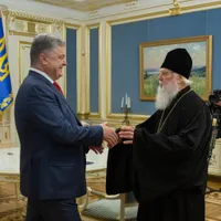 Patriarhul Filaret și peședintele Ucrainei, Petro Poroșenko/ Foto: Guliver/ Getty Images