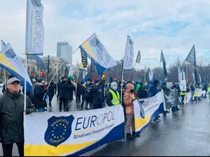 Polițiștii au protestat, recent, în fața Guvernului. FOTO: Facebook