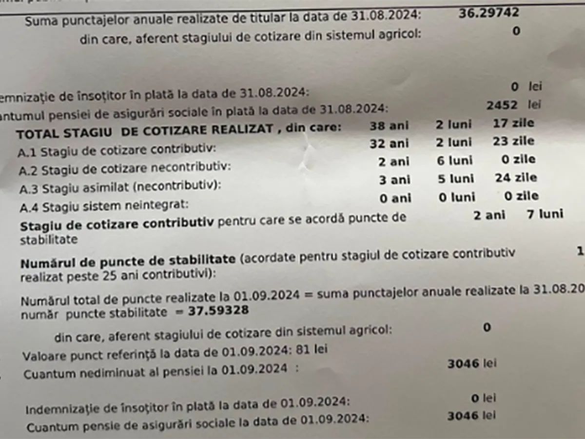 Decizie de recalculare - Foto: Facebook