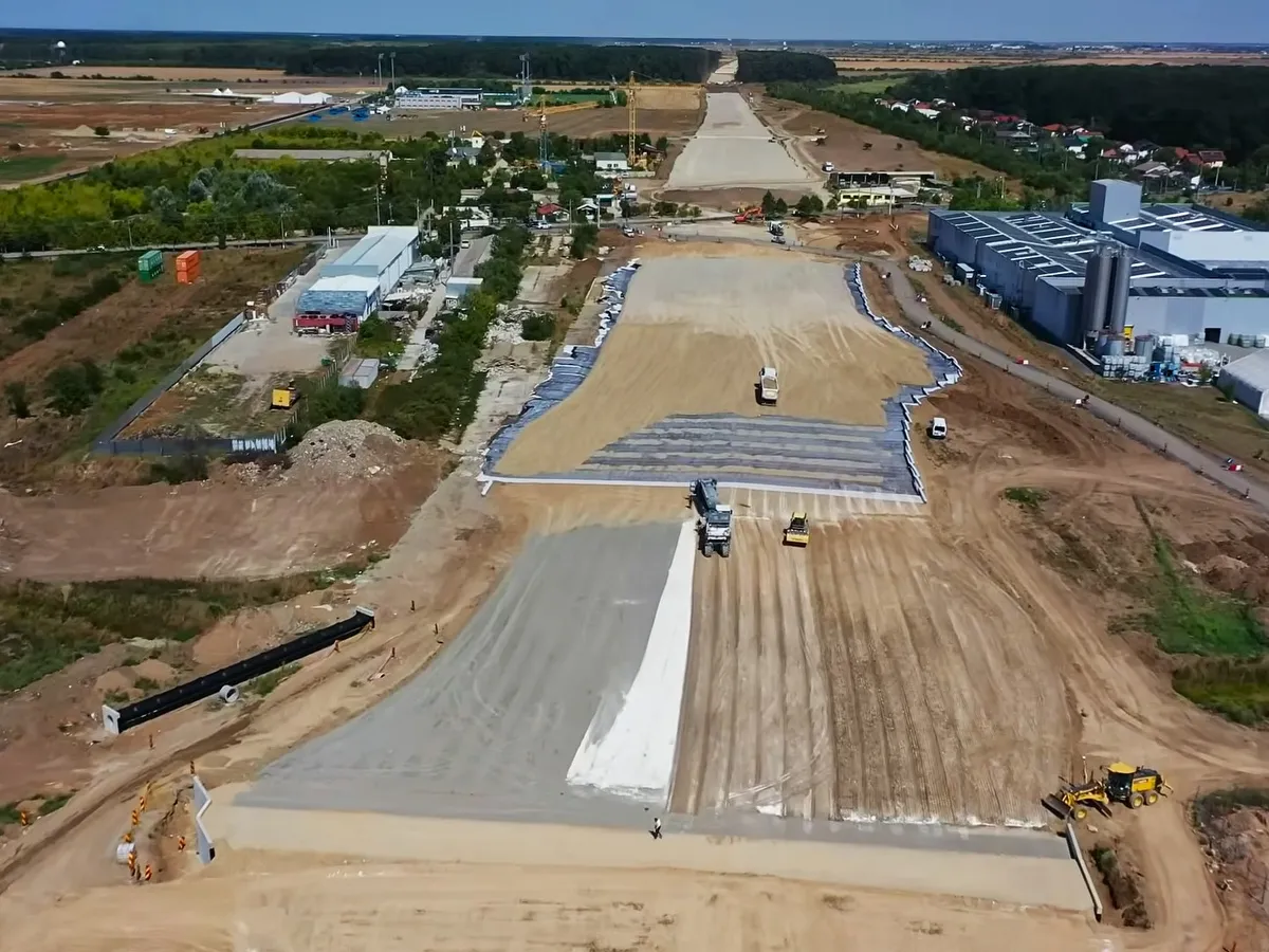 Lucrări pe Autostrada A0 - Foto: Facebook/ Asociația Pro-Infrastructură
