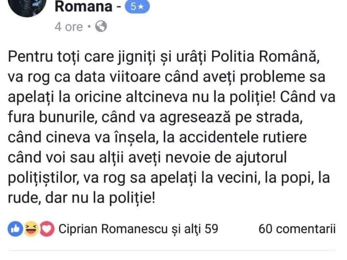 Brigada de Poliție Rutieră s-a delimitat de purtătorul său de cuvânt și cam atât